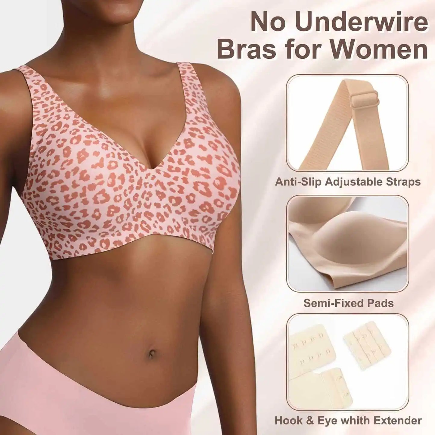Leopard Wireless Bra